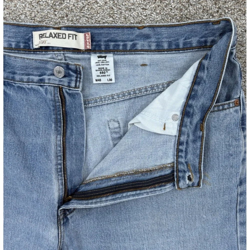 Vintage Levis 550 Jeans Mens 40x30 Blue Relaxed Fit 100% Cotton *Actual Waist 38